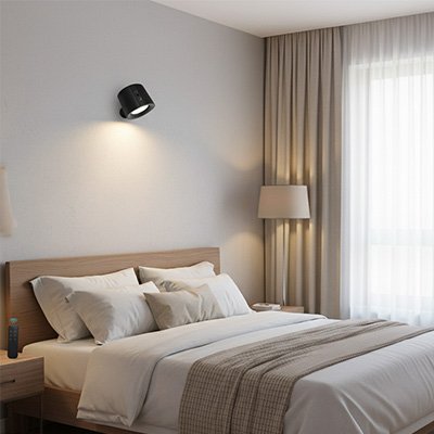 Applique murale pour chambre noir au dessus du lit