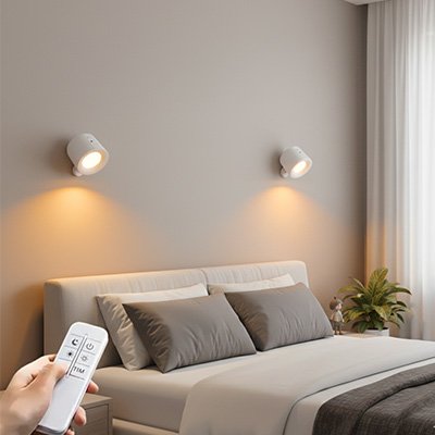 Applique murale pour chambre blanc allumé en duo