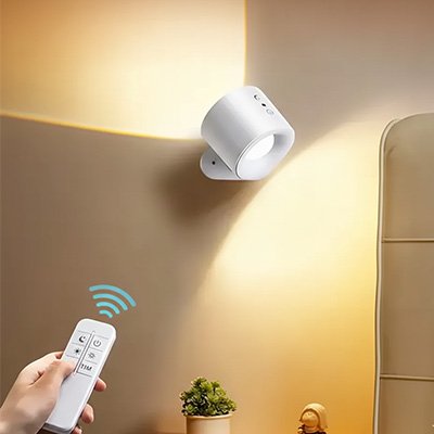 Applique murale pour chambre blanc réglé avec télécommande