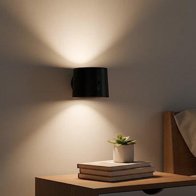 Applique murale pour chambre noir au dessus table chevet