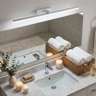Applique murale salle de bain au dessus mirroir et lavabo
