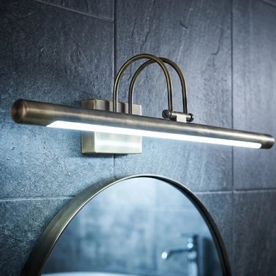 Applique murale salle de bain bronze au dessus miroire rond